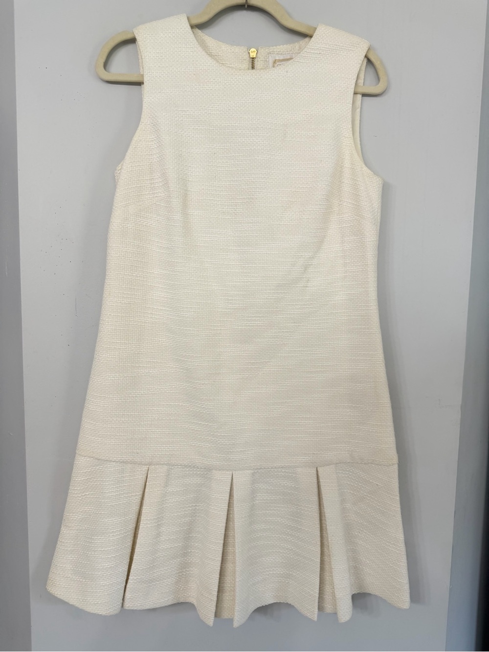 Sail to Sable Cream Sleeveless A-line Textured Peplum Mini Dress Women’s 6